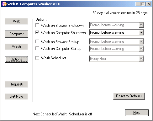 Web and Computer Washer Screenshot